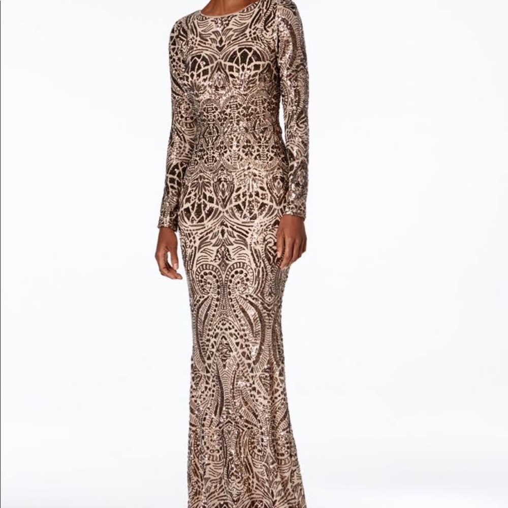Betsy and Adam Floor Length Evening Gown